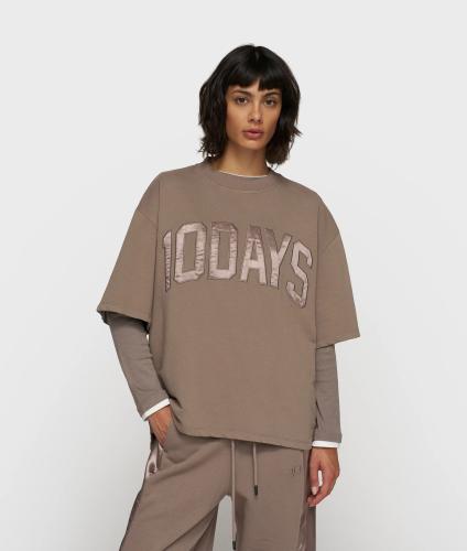 (w) T-Shirt 10Days Short Sleeve Sweater moonrock