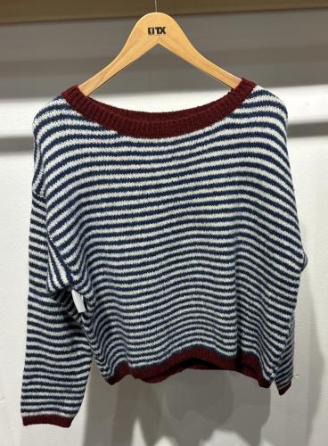 (w) Knit Sweater 526 blue/bord