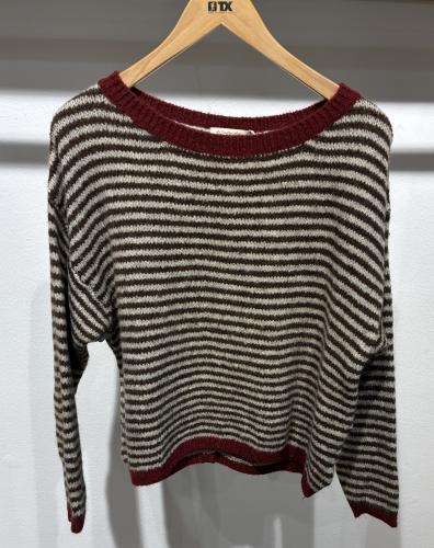 (w) Knit Sweater 526 brown/bord