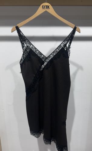 (w) Lace Dress 3036 brown stripe