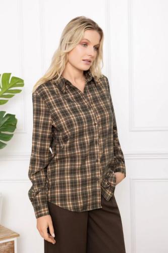 (w) Shirt Tartan choco