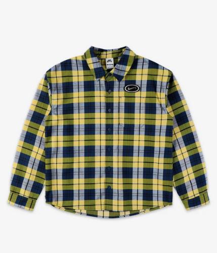 Hemd Nike SB Flanell LS Button Up blue/yellow