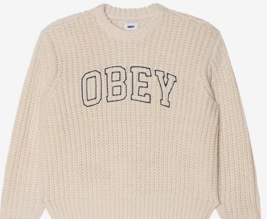 Knit Obey Collegiate whisper white