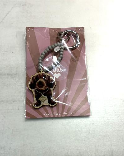 (w) Bag Charm Escapulario Dackel grau