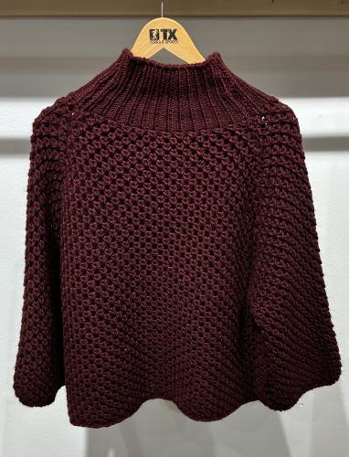 (w) Knit Sweater 90553 bordeaux