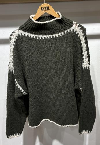 (w) Knit Sweater 9396 khaki