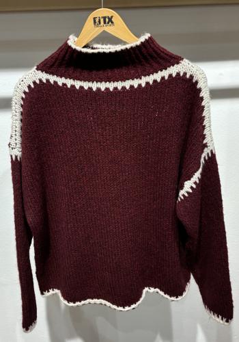 (w) Knit Sweater 9396 bordeaux