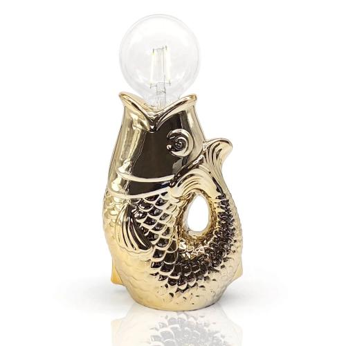 Tischleuchte Fisch gold 