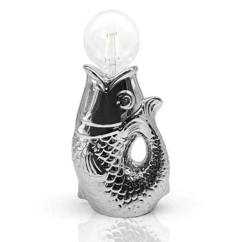 Tischleuchte Fisch silber