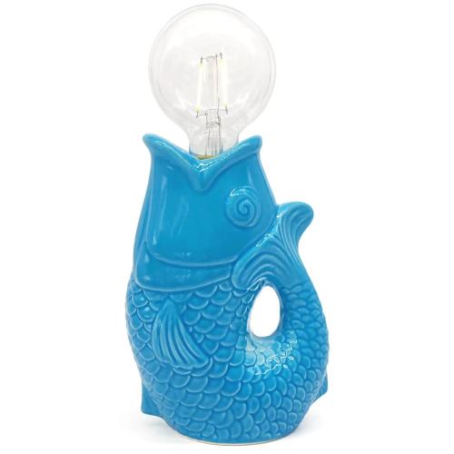 Tischleuchte Fisch blau