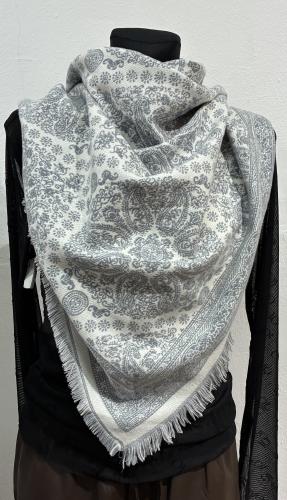 (w) Scarf Paisley grey