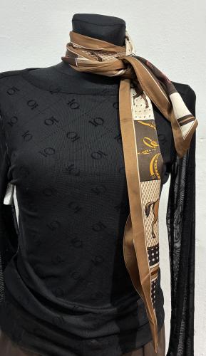 (w) Silk Scarf SK5016 brown