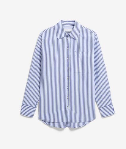 (w) Hemd Armedangels Stripe Loose Shirt white blue