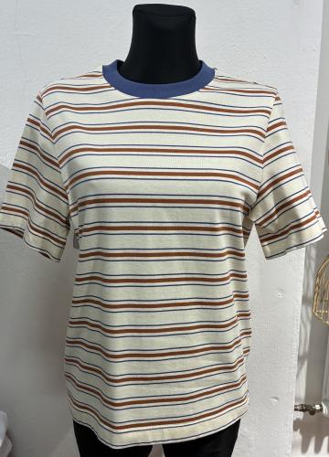 (w) T-Shirt Stripe beige