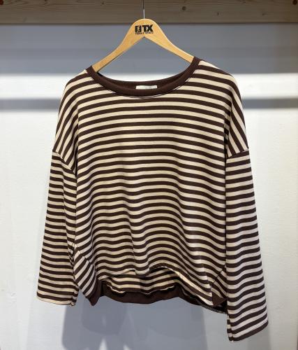 (w) Sweatshirt geringelt choco