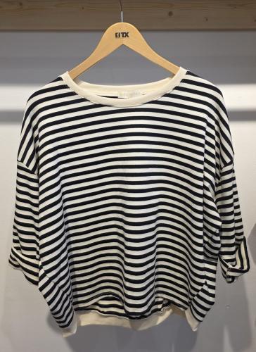 (w) Sweatshirt geringelt black