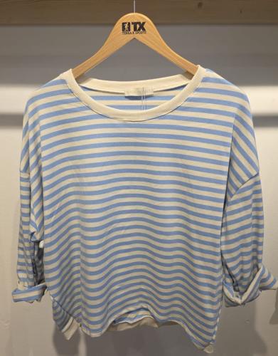 (w) Sweatshirt geringelt light blue