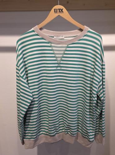 (w) Sweatshirt geringelt green beige