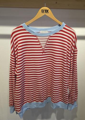 (w) Sweatshirt stripe red blue