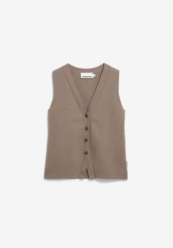 (w) Vest Armedangels Compact Buttoned walnut cream