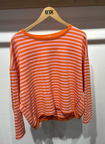 (w) Sweatshirt geringelt orange