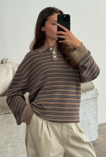 (w) Polo Boii beige/bordeaux