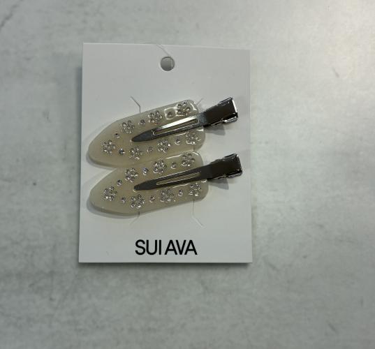 (w) Hairpin Sui Ava Crystal white