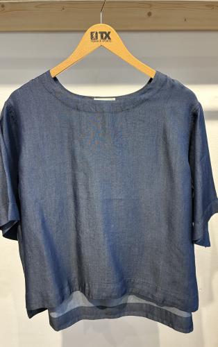 (w) Bluse Movesgood Boo dark denim blue