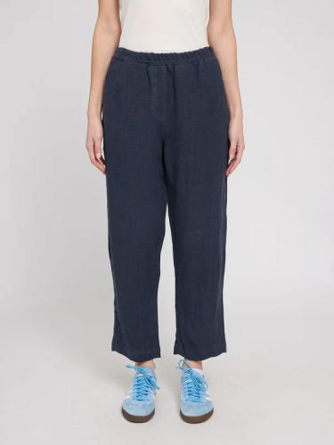 (w) Pant Mazine Straight Leg Linen ink blue