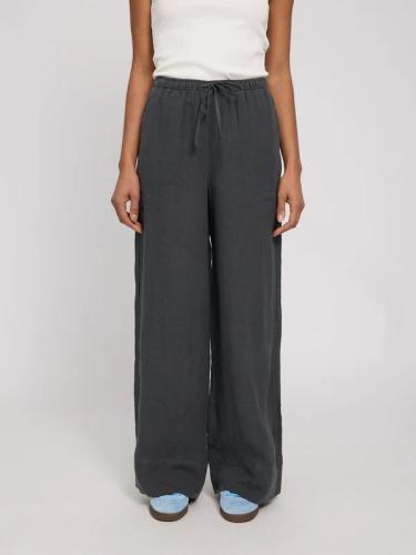 (w) Pant Mazine Drawstring Linen anthra