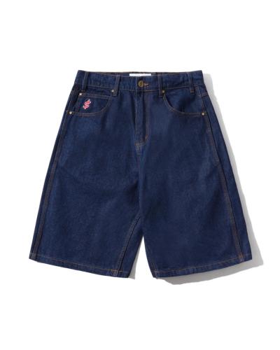 Short Cash Only Logo Denim washed indigo