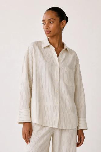 (w) Hemd Movesgood Madeleine sand/stripe