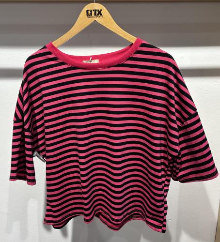 (w) Short Sleeve pink-black
