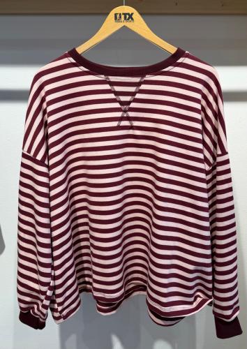 (w) Sweatshirt geringelt plum rose