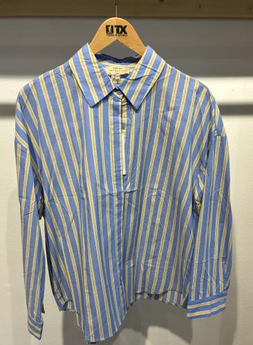(w) Blouse Striped blue yellow