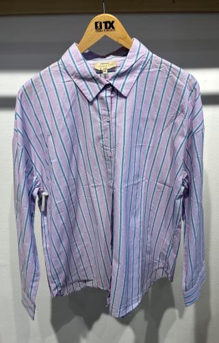 (w) Blouse Striped rose blue