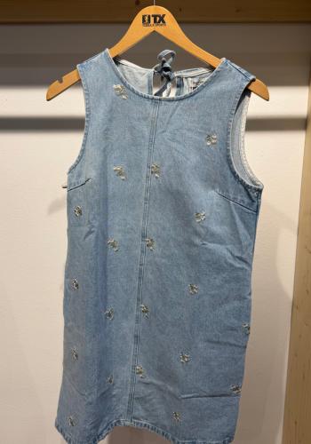 (w) Dress Denim Flowers blue