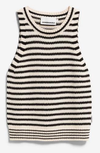 (w) Top Armedangels Stripe Knit undyed black