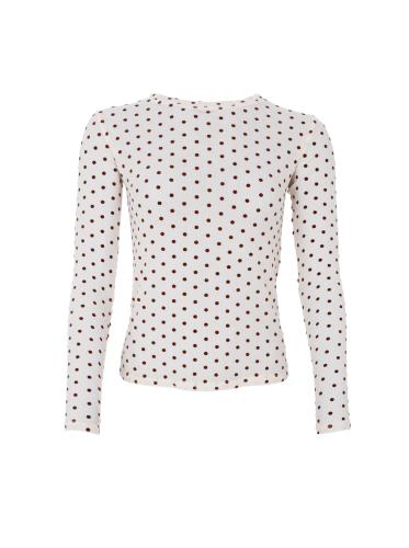 (w) Longsleeve Black Colour BCJennie Dotted Mesh cream