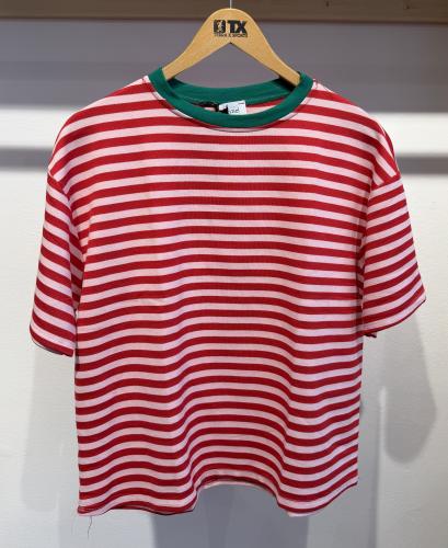 (w) T-Shirt Stripes red green