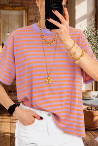 (w) T-Shirt Schilo stripe purple