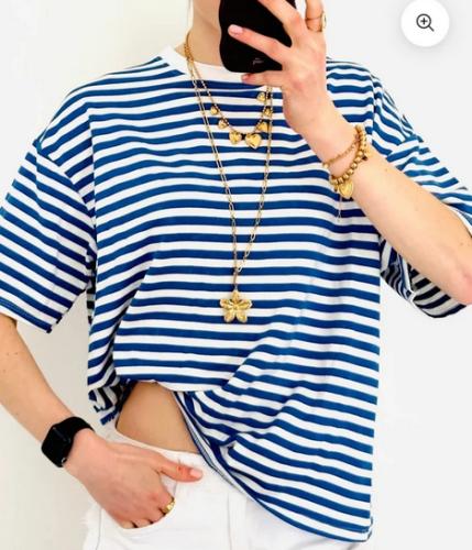 (w) T-Shirt Schilo stripe royalblue