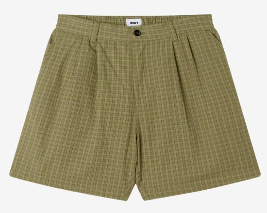 Short OBEY Coen Pleated Plaid vetiver