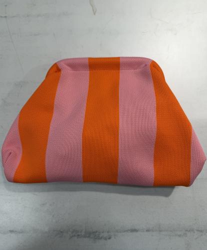 (w) Kosmetiktasche orange/rosa gestreift
