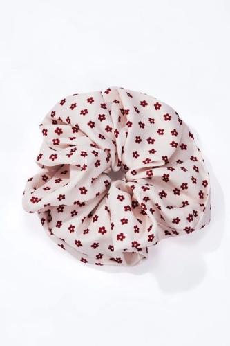 (w) Scrunchie Flowers red/white