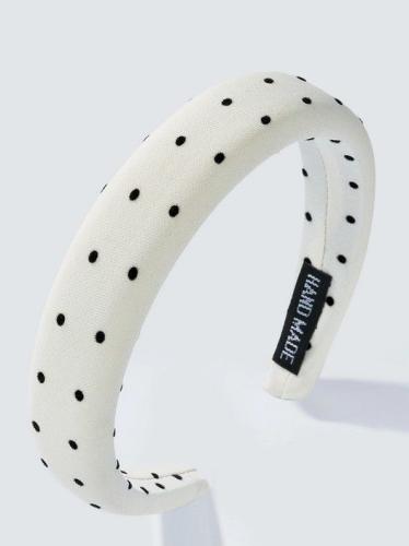 (w) Headband Polka Dots white 