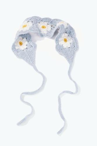 (w) Headscarf Flowers blue/white