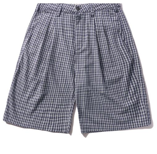 Short Butter Goods Pleated navy plaid