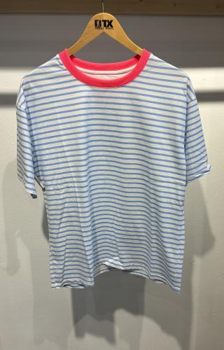 (w) T-Shirt stripe light blue