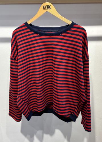 (w) Sweatshirt geringelt red/blue